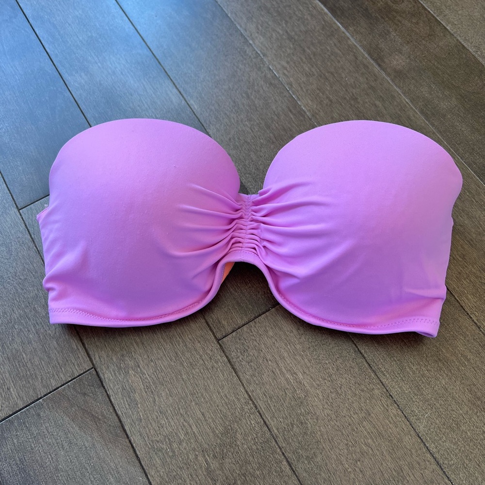 Victoria's Secret Purple and Orange Strapless Bikini Top